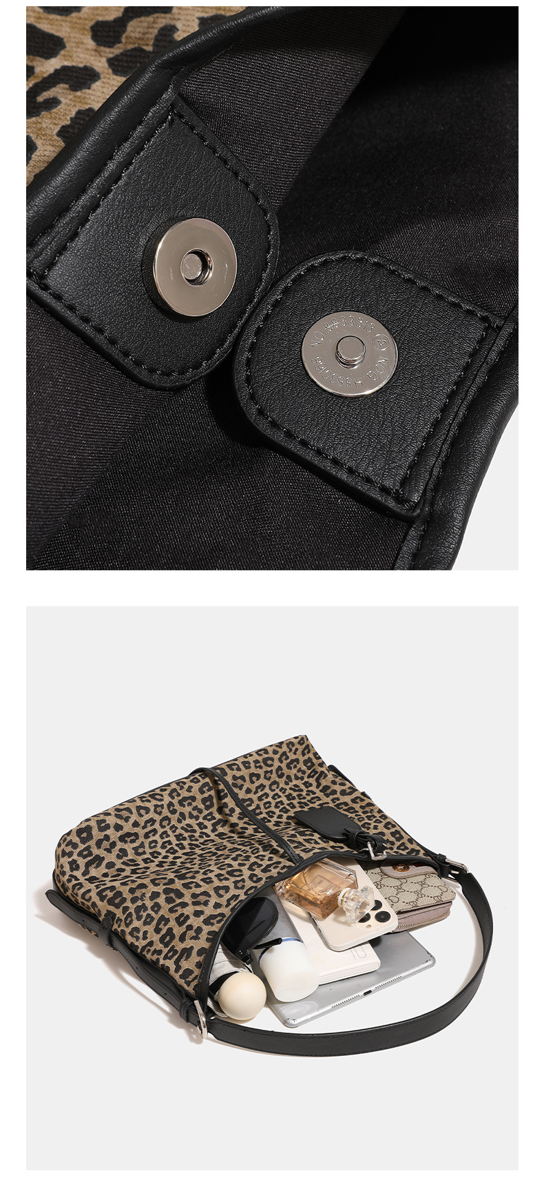 Classic And Fashionable Shoulder Bag, Niche Design High-end Leopard Print Underarm Bag For Women 2024 Autumn And Winter New Retro Messenger Bag._voghion.com