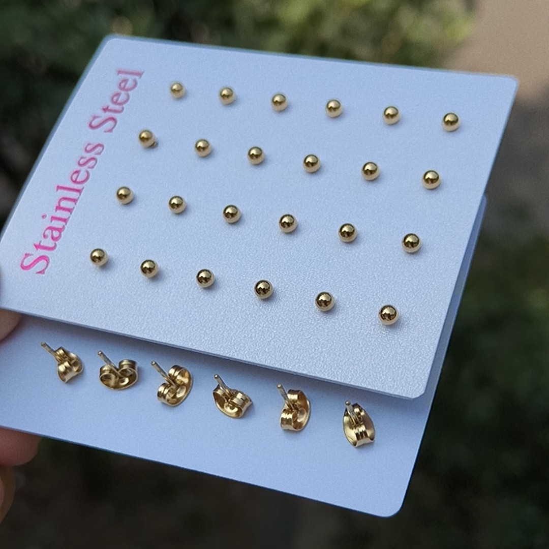 Moda y acero inoxidable simple, con pendientes redondas de zircon, auriculares con agujeros para los oídos, accesorios para los oídos exquisitos image 55