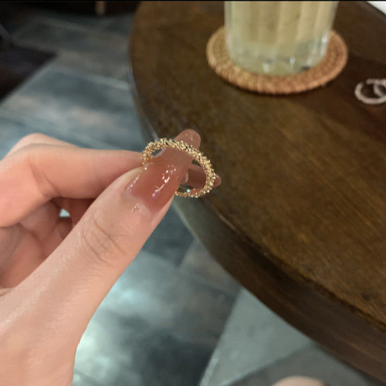 Bague simple créative bague étincelante étoilée Design simple pour femme dans un style froid et tendance Bague alimentaire en argent doré_voghion.com