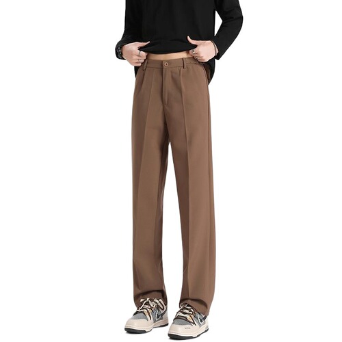 Spring and Autumn Shape Drop Sensation Men's Trendy Minimalist Straight Leg Pants High-end Casual Wide Leg Pants