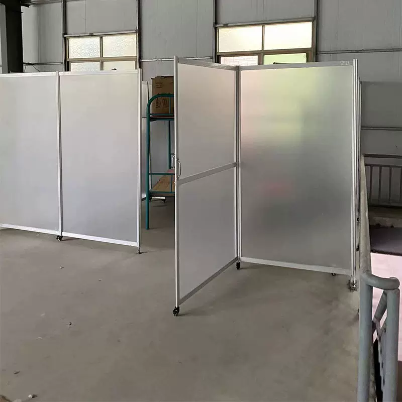 办公室活动屏风隔断墙可折叠移动车间工厂亚克力透明挡板有机玻璃
