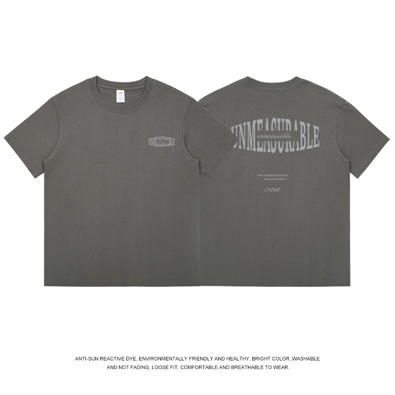 メンズ夏服ゆったり純綿半袖メンズカジュアルTシャツトレンドブランドメンズ個性派プリントトップスins女性卸売|undefined
