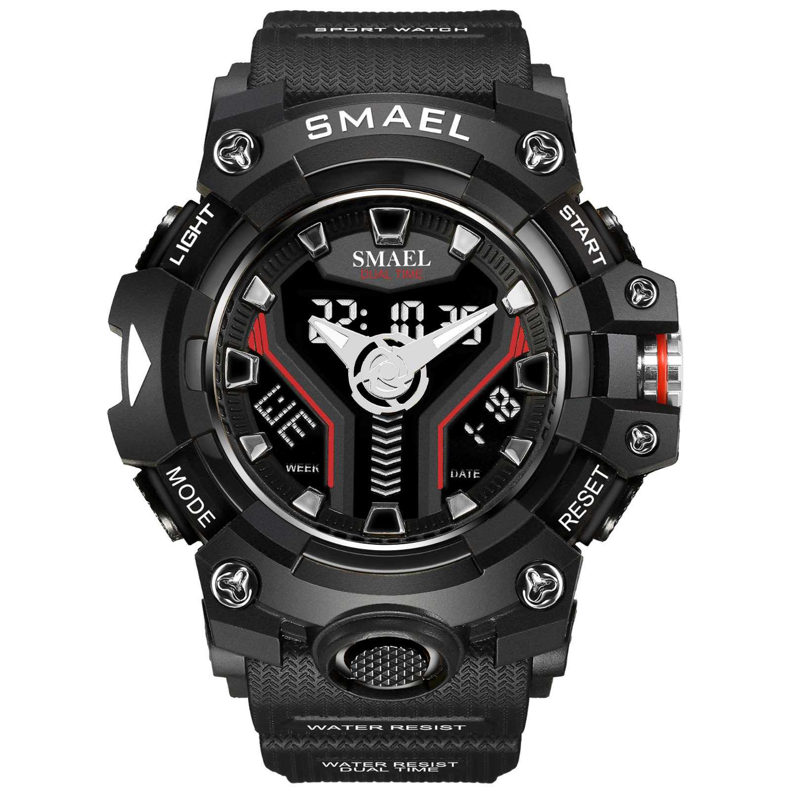 SMAEL Smel nuevo reloj electrónico creativo de los hombres deportes al aire libre multifunción sincronización reloj impermeable 8075