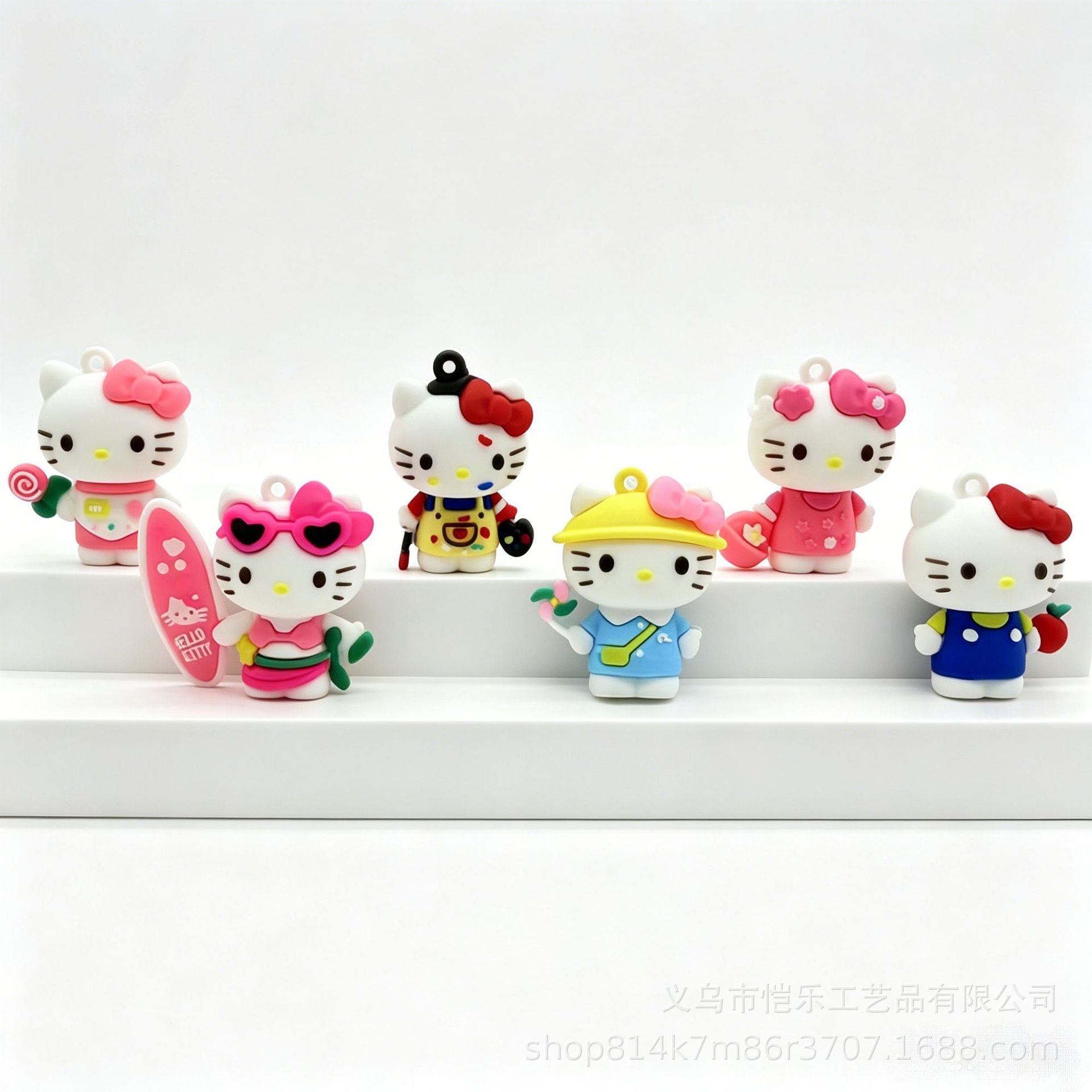 Cartoon Cute Holiday Hello Kitty Keychain Doll Accessories Summer Hello Kitty Handmade Materials DIY Wholesale