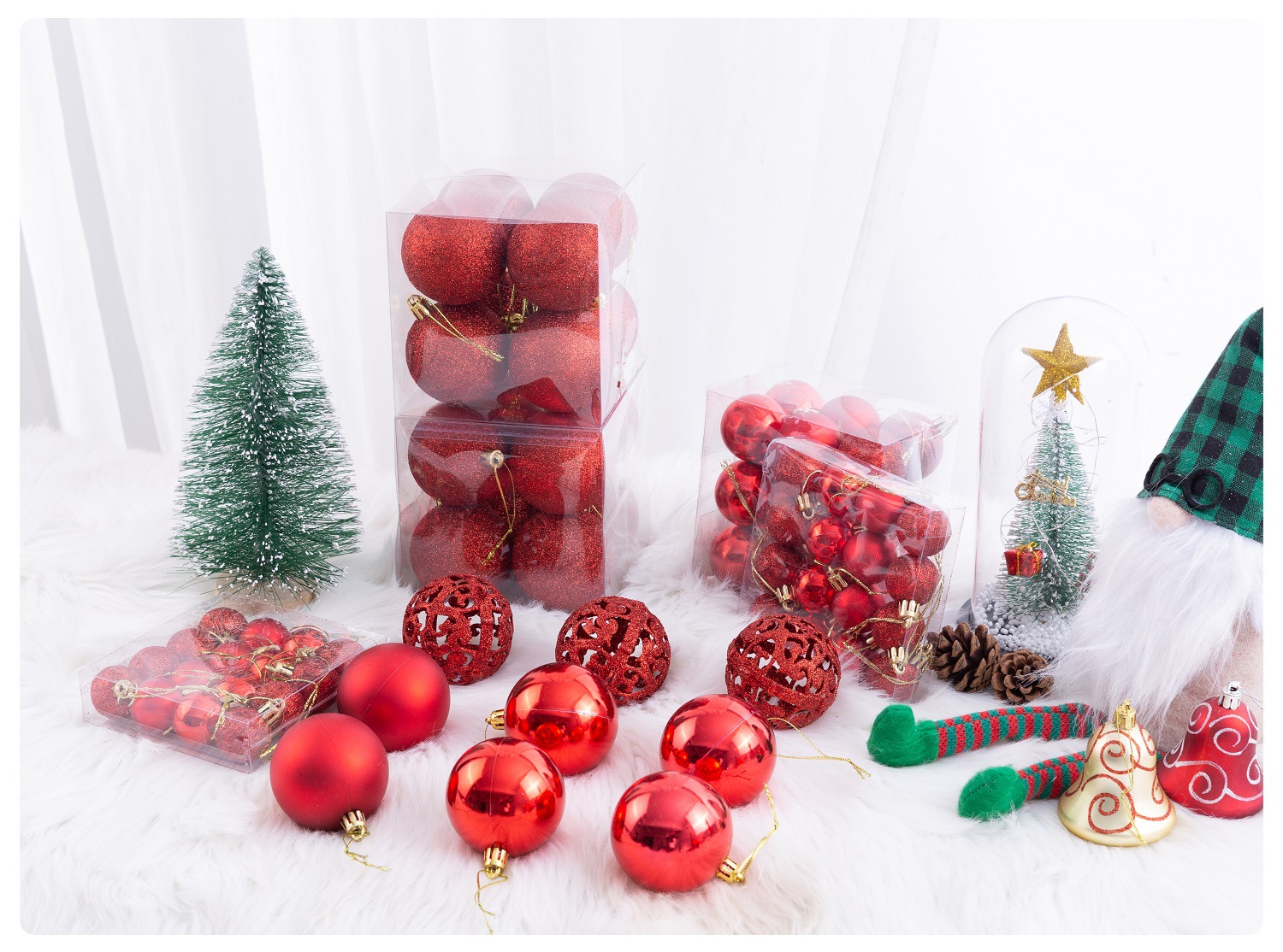 red christmas balls ornaments.