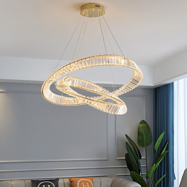 Hardware de cristal chandelier oro superior cristal moderno atmósfera sala de estar galvanizado simple comedor chandelier estilo dormitorio