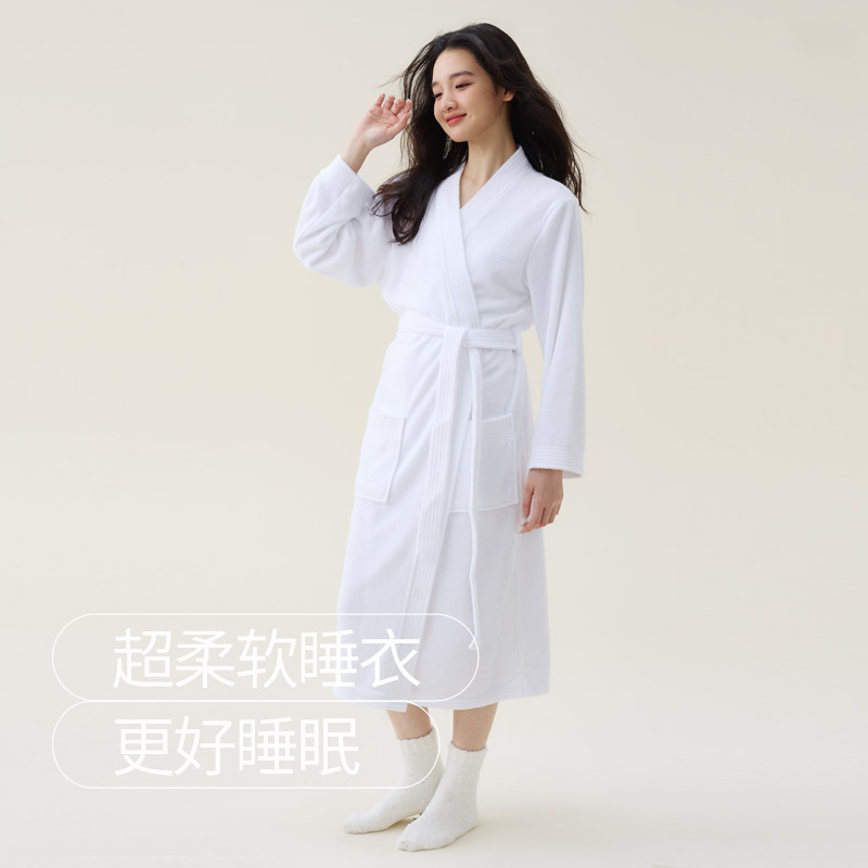 Towel Cloth Bathrobe Absorbent Quick-drying Women's Summer Couple's Nightgown Men's Bathrobe Thin Hotel Spring and Autumn Tien Long Morning Gown