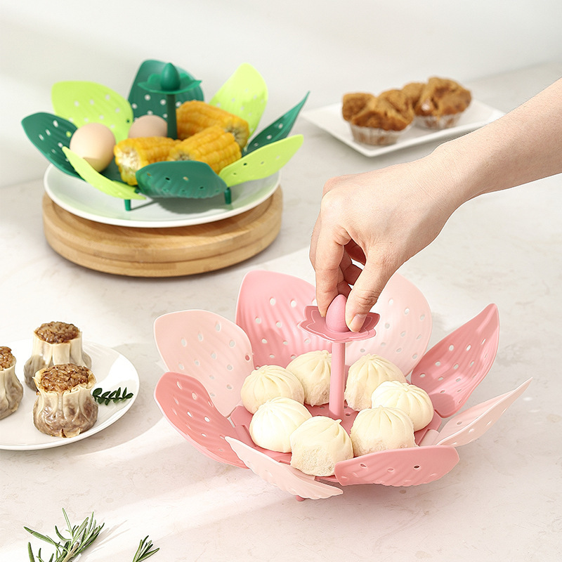 In-Stock Creative Household Food-Grade Lazy Steamer Grid Foldable Plastic Lotus Steamer Tray Draining Tray In-Stock Creative Household Food-Grade Lazy Steamer Grid Foldable Plastic Lotus Steamer Tray Draining Tray