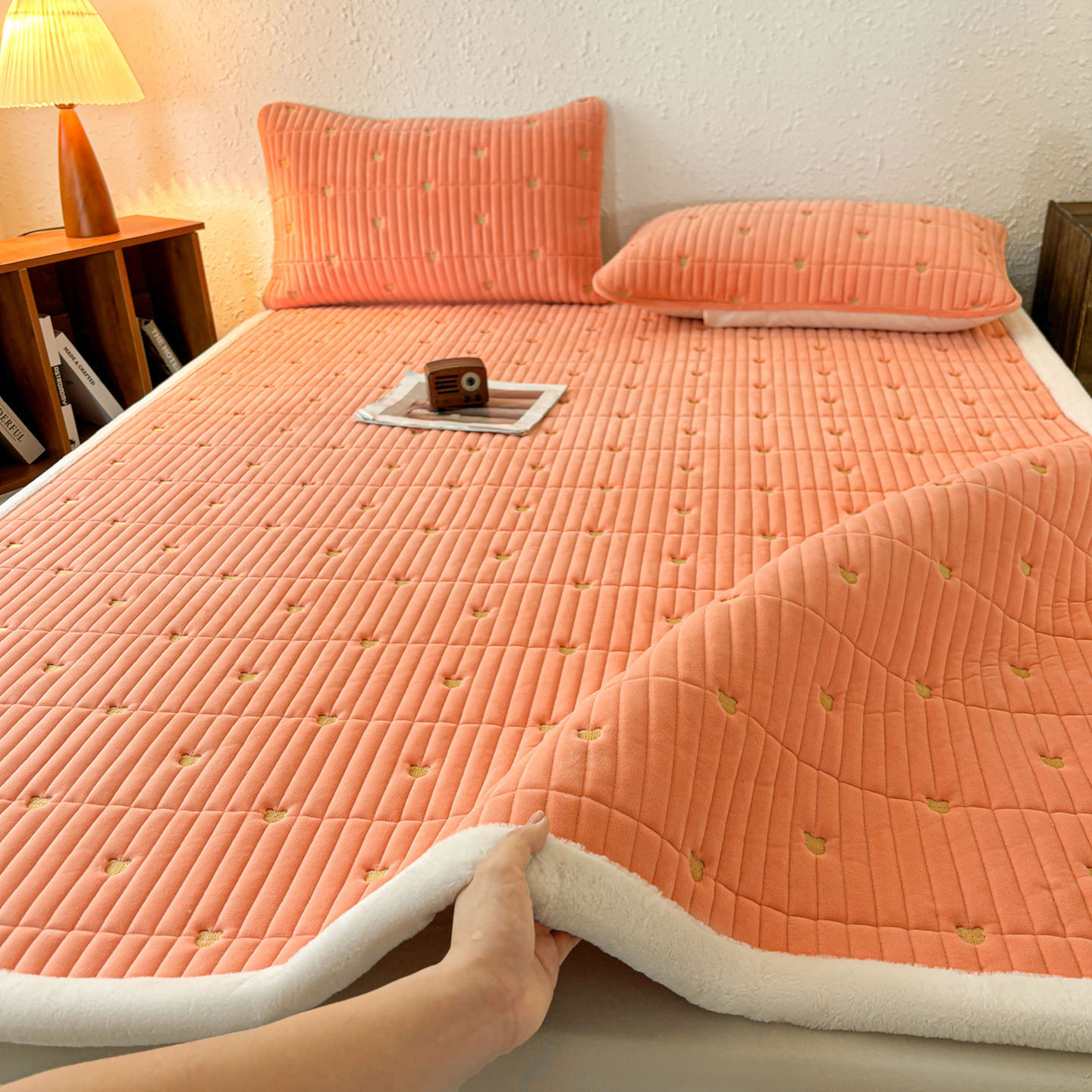 Acolchado hogar dormitorio grueso estofado único estofado de invierno más manta cama