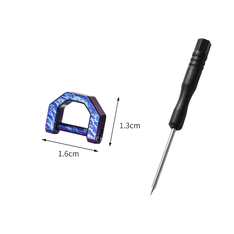 Mini hebilla de herradura de aleación de titanio con destornillador llavero de coche al aire libre al por mayor hebilla en forma de D portátil multifunción