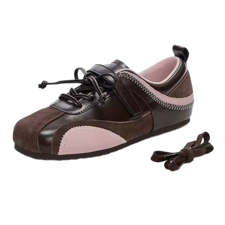 Nuevos zapatos de entrenamiento de estudiantes para mujeres 2026 primavera y otoño versátiles zapatos deportivos con suela plana cómodos velcro correa zapatos Gump para mujeres