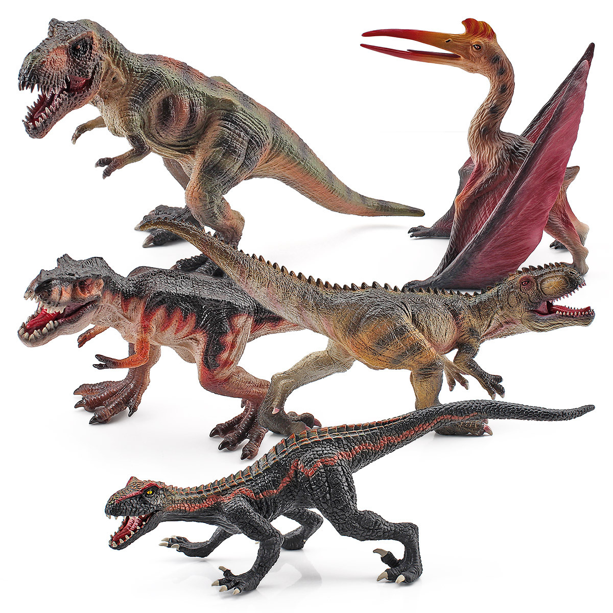 Figura de exhibición estática de dinosaurios de la jurásica, modelo sólido de animales del sur de América: Giganotosaurus, Halesaurus, Velociraptor, para niños, transfronterizo.