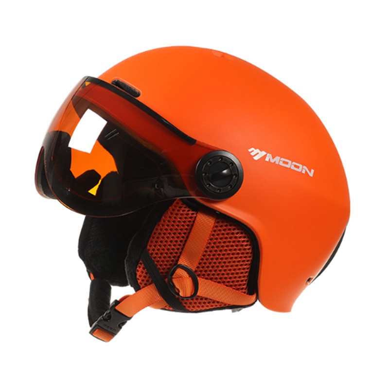 Casco de esquí con gafas de comercio electrónico transfronterizo Casco de protección de los hombres y las mujeres de protección de casco de esquí de protección