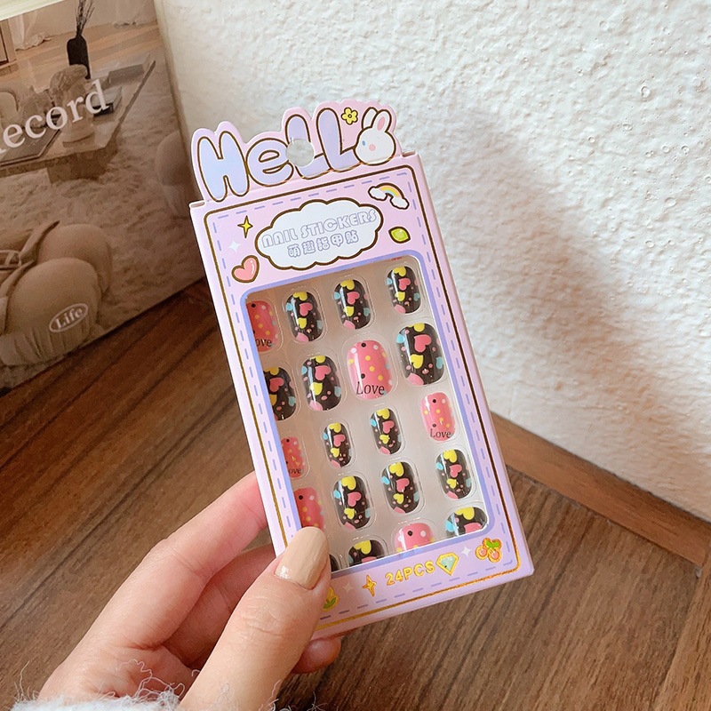Niños parches de uñas super lindas chicas lindas usan pegatinas de dibujos animados de uñas seguras desmontables parches de uñas al por mayor image 145