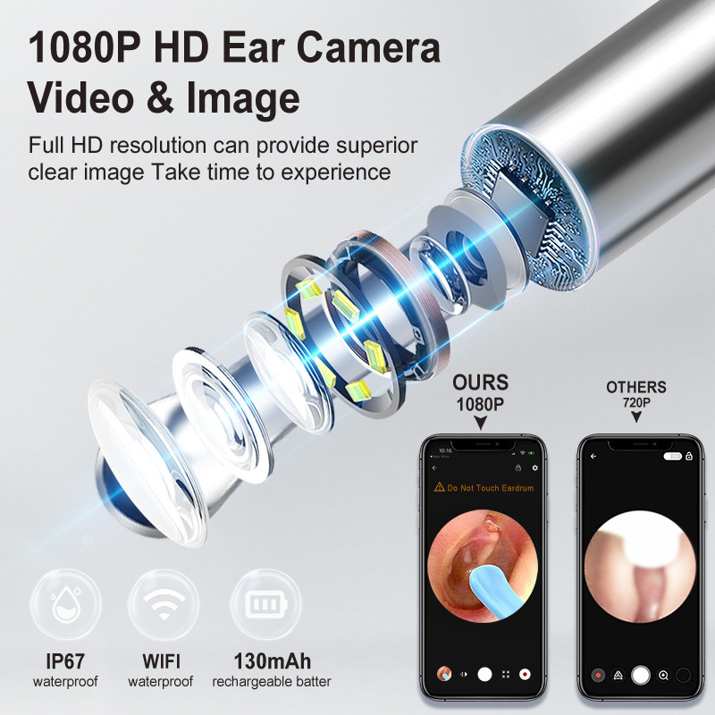 新型越境携帯電話用ビジュアル耳かき、高画質耳かき、発光スマート耳かきセット、ライト付き耳かきツール|undefined