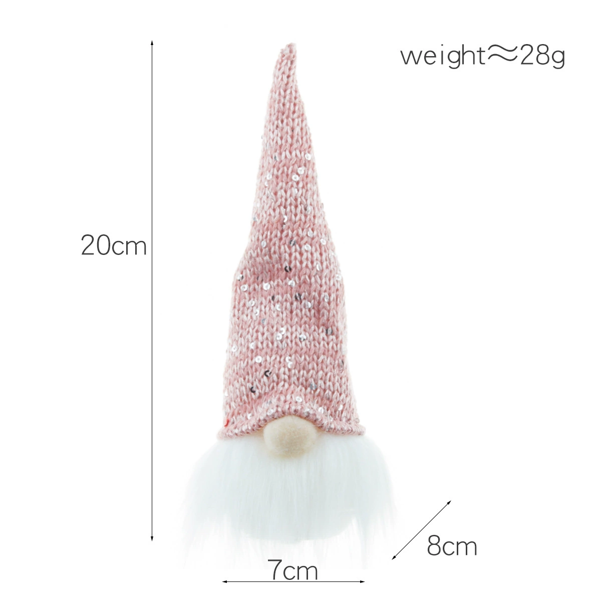 Christmas gnome night light pendant, knitted hat LED decoration, warm glow, single or 5‑pack