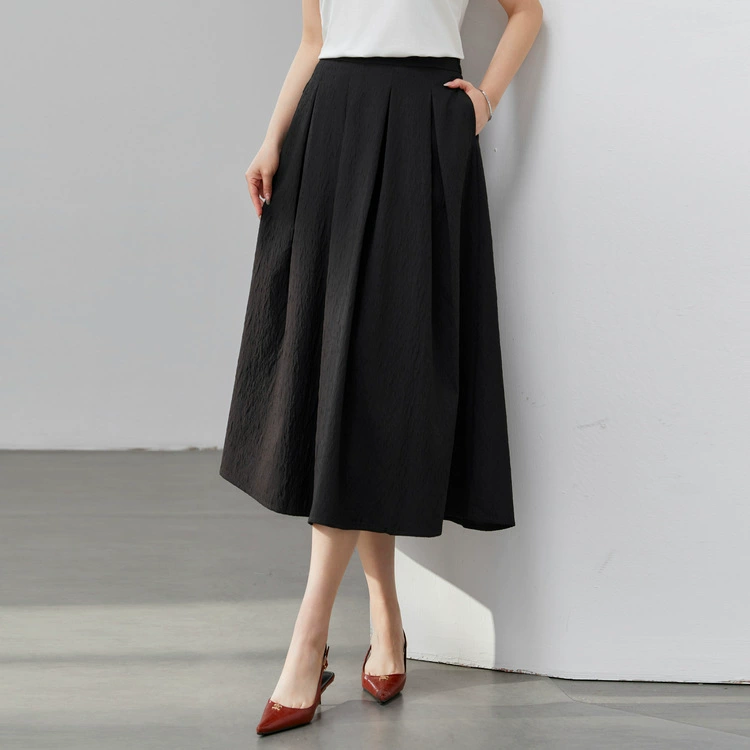 [Клетчатая эластичная талия, универсальная юбка для похудения] Тонкая и красивая женская одежда больших размеров, толстая мм 2025, новый летний стиль