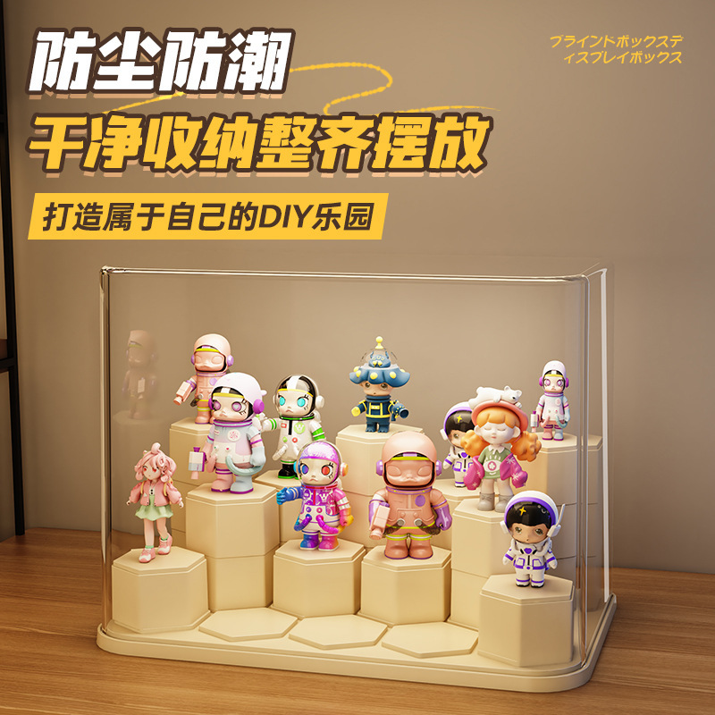 ブラインドボックスディスプレイラック収納透明防塵アクリルフィギュアビルディングブロックディスプレイキャビネットバブルマート適切なディスプレイボックス|undefined