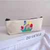 Brand cute pencil case for elementary school students, stationery, storage bag flower-shaped, South Korea, with embroidery