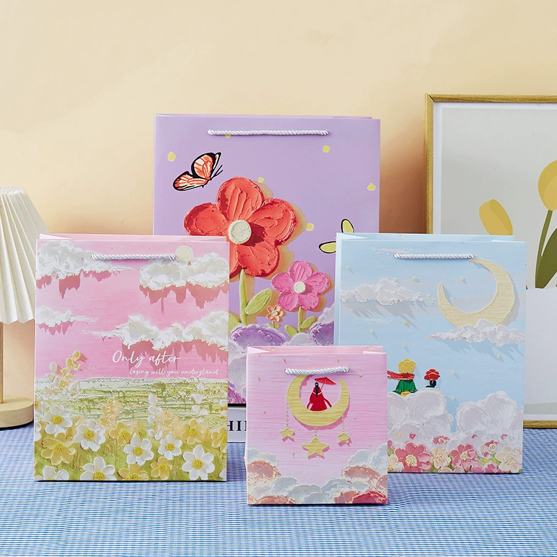 Подарочный пакет масляной живописи Подарочная коробка Изысканный подарок на день рождения Подарочный пакет Подарочная коробка