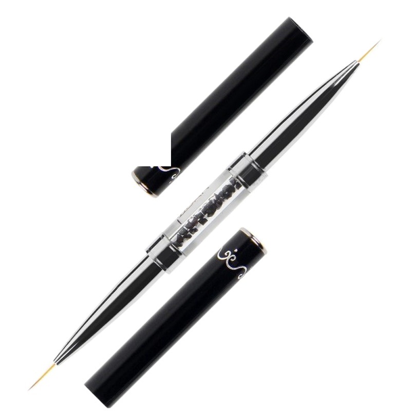 Cross-border hot sale double-headed metal rod nail art pen drawing Pen Hook pen phototherapy pen suit
