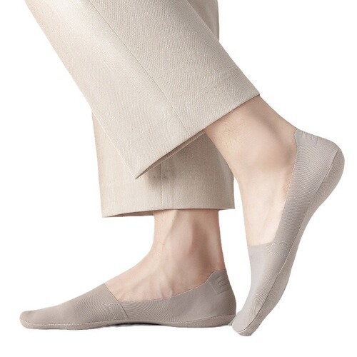 Men's boat socks, summer thin non-slip socks with no heel drop, men's short socks, low-cut invisible seamless cotton and ice silk.