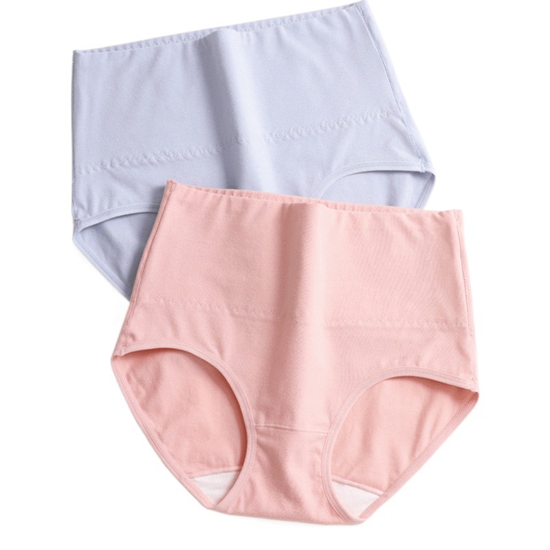 Xinjiang ropa interior de cintura alta de algodón de fibra larga de algodón vientre de algodón de las mujeres que se contrae sin costuras transpirable talla grande Triángulo de las mujeres fábrica de ropa interior al por mayor