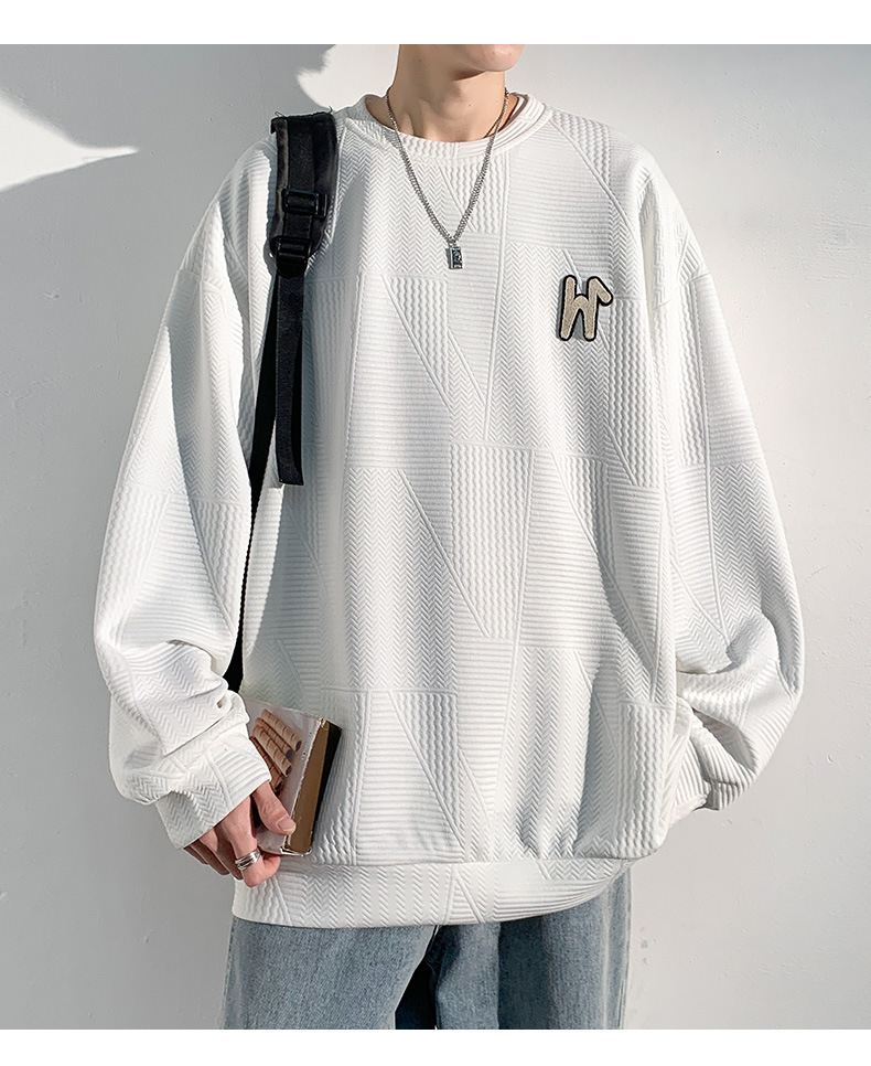 Pull ras du cou tendance pour homme, design lettre, marque tendance sans chapeau, manches longues, vêtements de haute qualité_voghion.com