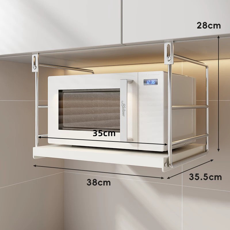 Estante de Pared para Microondas de Hierro, Multifuncional, para Cocina