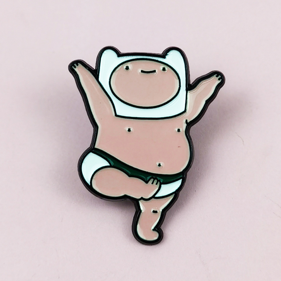 Personalidad lindo hombre gordo insignia alfiler transfronterizo ins dibujos animados aleación goteo aceite divertido villano vestido broche