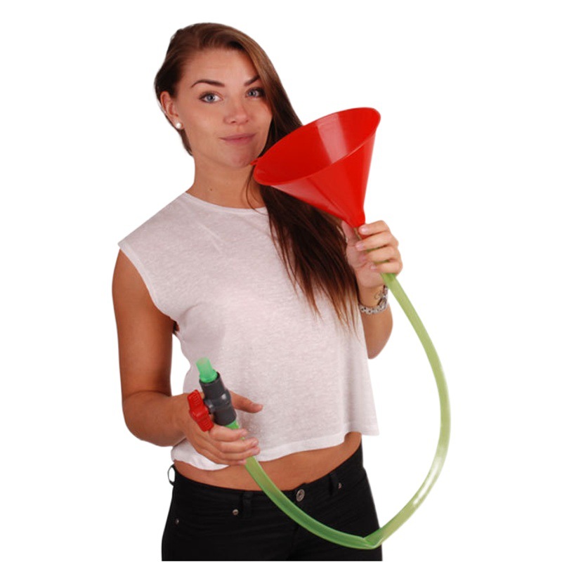 Single tube plastic funnel party party drinking game with joint beer funnel food grade tube