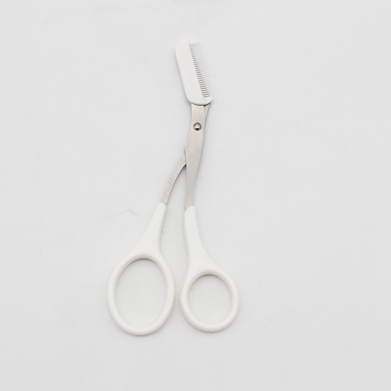 En stock suministro de ceja que forma el cuchillo con el peine curvo luna ceja que forma el cuchillo tamaño pequeño ceja que raspa el cuchillo macro femenina con la protección neta para el corte de la ceja de los principiantes