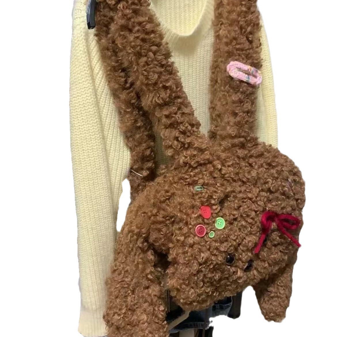 2023 neue frauen Tasche Original Teddy Plüsch Hund Rucksack Nette Mädchen Tasche Nette Herbst und Winter Cartoon Rucksack Flut_voghion.com