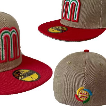 Fábrica directa para el equipo mexicano bordado estereoscópio sombrero atlético bordado cercano sombrero sombrero sombrero sombrero letras m sombrero México