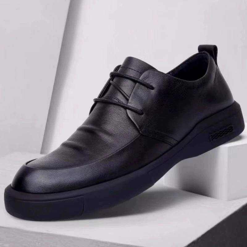 Кожаная обувь, Мужская Новая деловая повседневная мужская обувь, Мужская Рабочая обувь с мягкой подошвой и мягкой поверхностью, модная дышащая мужская кожаная обувь