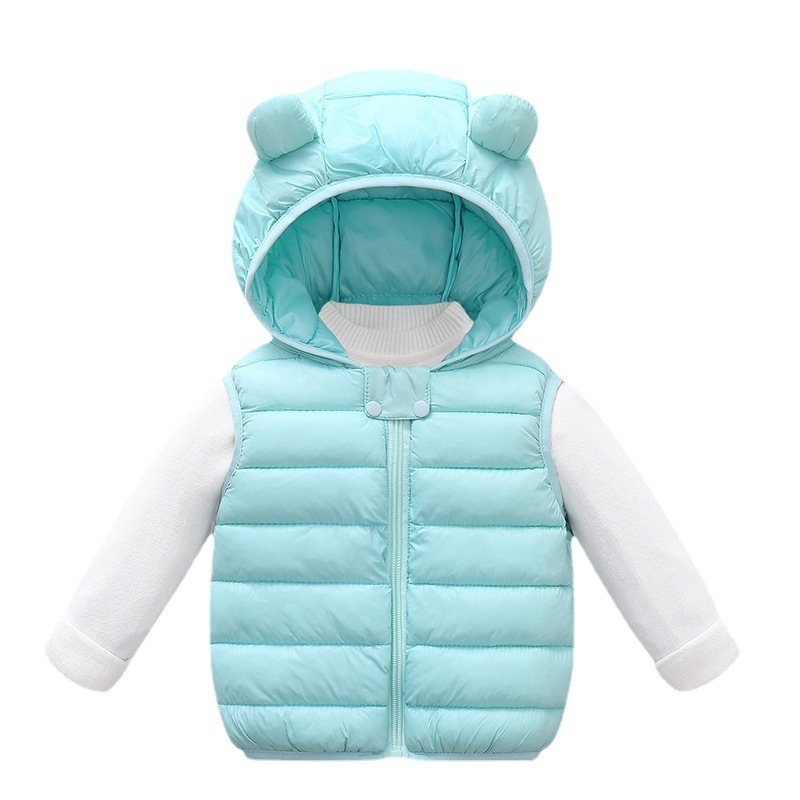 Chaleco de algodón para niños 2024 Otoño e Invierno niños y niñas chaleco con capucha engrosado chaleco exterior para niños cálidos