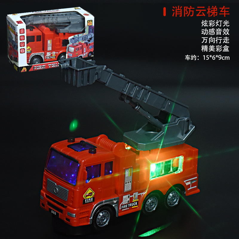 Juguetes de parada al por mayor coche eléctrico grande vehículo de ingeniería universal juguete 4D música ligera modelo de coche de juguete para niños