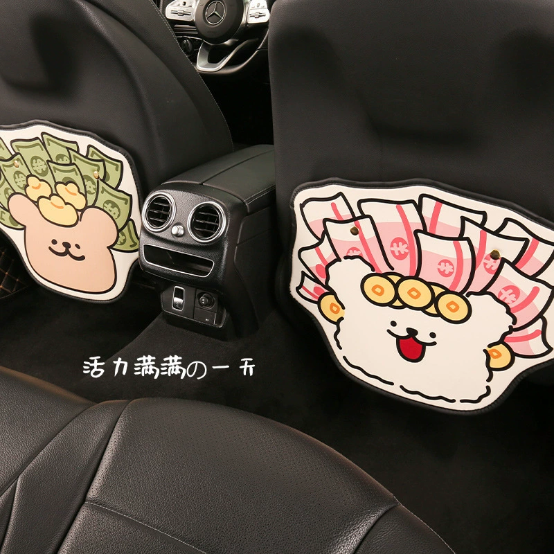 Автомобильный мультяшный противоударный коврик износостойкий кожаный защитный коврик для задней части сиденья новый автомобильный универсальный женский анти-грязный коврик