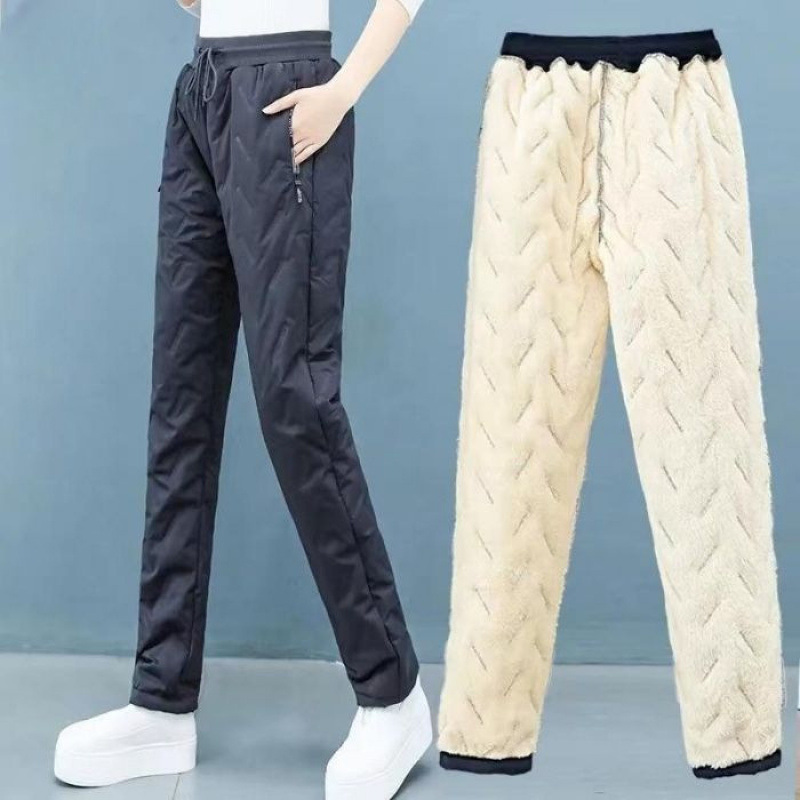 2024 nuevo estilo pantalones de algodón de gran tamaño para mujer invierno más pantalones de nieve gruesos de terciopelo pantalones de algodón a prueba de viento y lana de cordero cálida image 10
