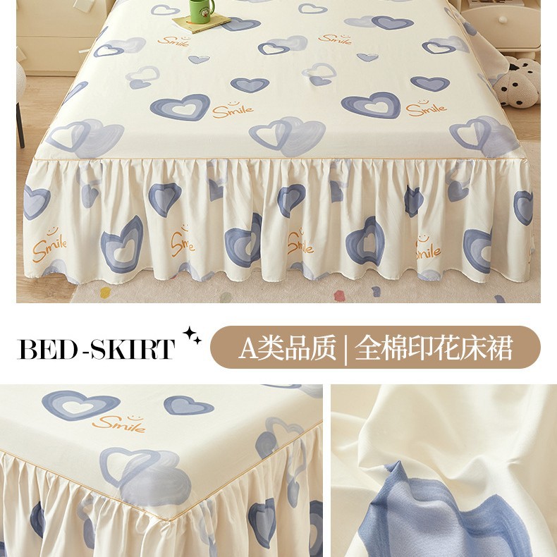 2025 nueva falda de cama de algodón de una sola pieza 2025 nueva funda de cama de algodón individual universal de cuatro estaciones con falda