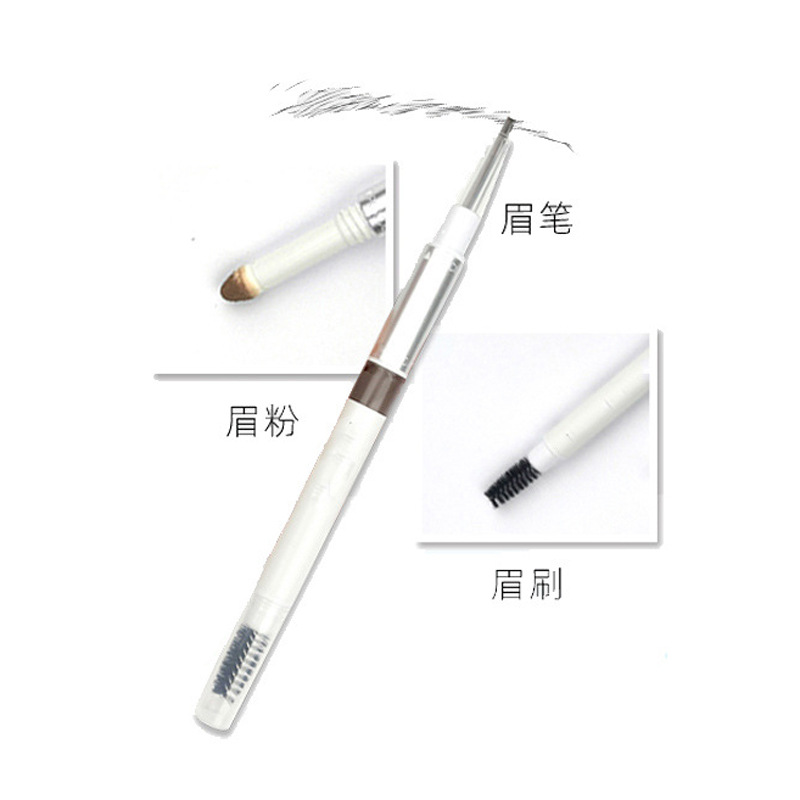 翠黛工厂 三合一眉笔加工 眉笔眉粉眉刷合一极细跨境外贸眉笔oem