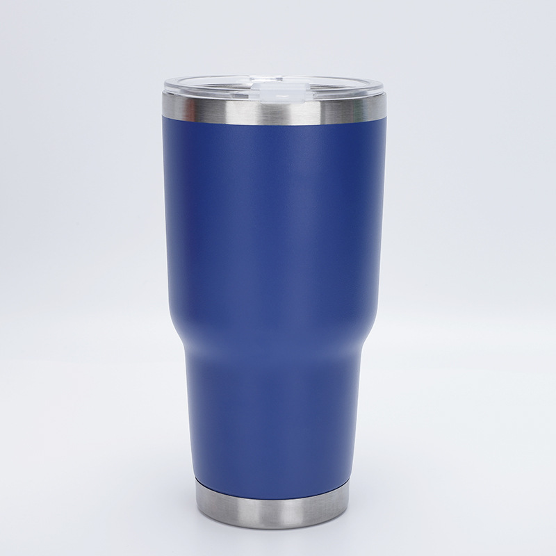 Amazon 30oz taza de coche de acero inoxidable de gran capacidad 304 taza de vacío de spray de plástico coche frío taza de helado al por mayor