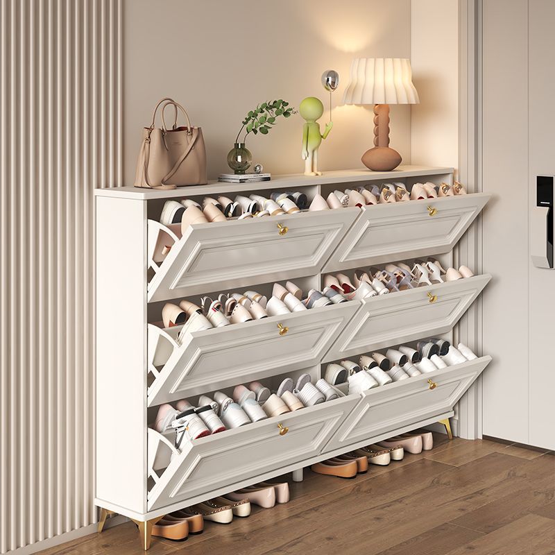 Cream-Style Ultra-Thin Tipping Shoe Cabinet for Home Entrance Small Popular Entrance Cabinet Storage Economical Space-Saving Shoe Rack