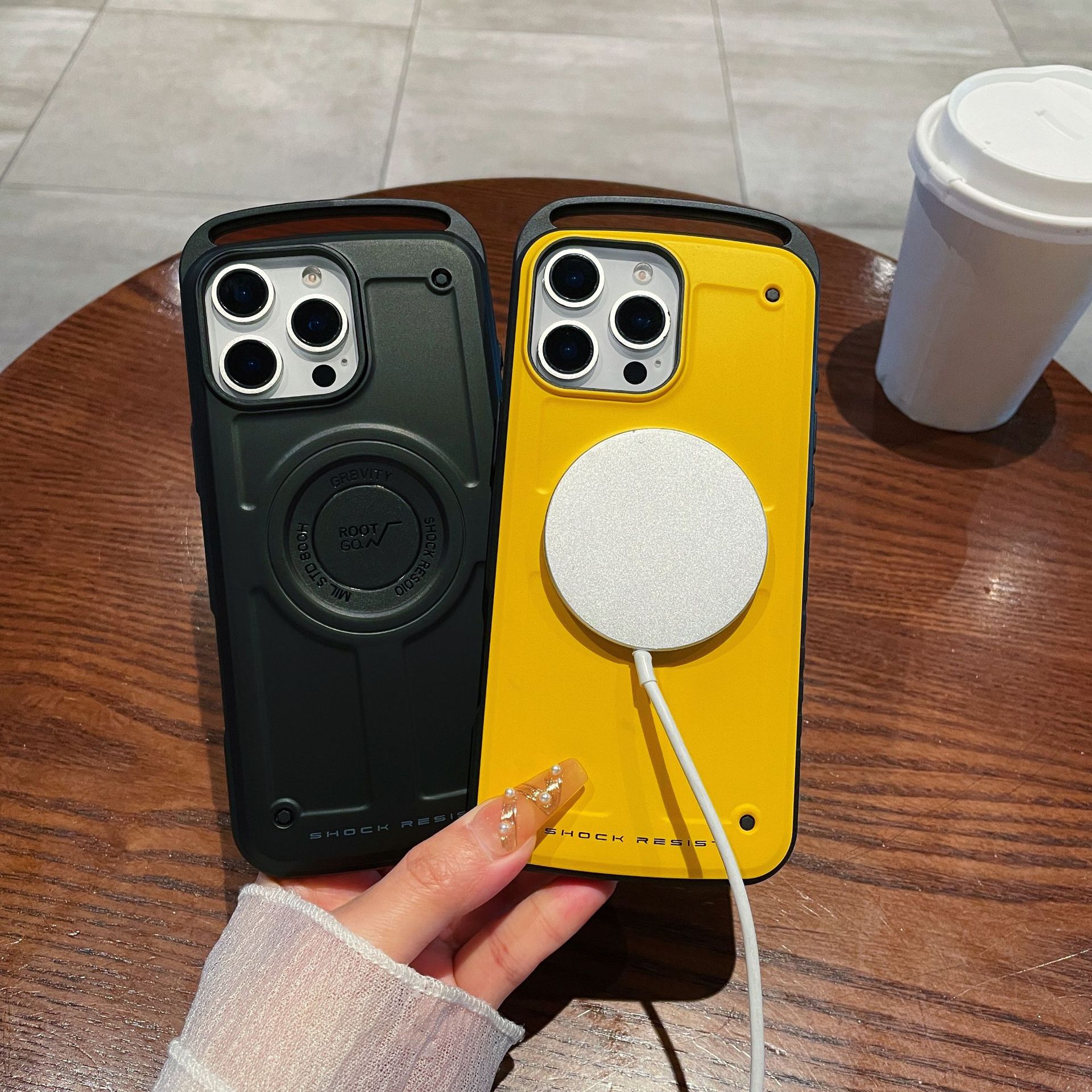 Root Co. Military Grade Anti-Fall Protective Case Suitable for 16Promax Apple 14 Mobile Phone Case Iphone15Pro