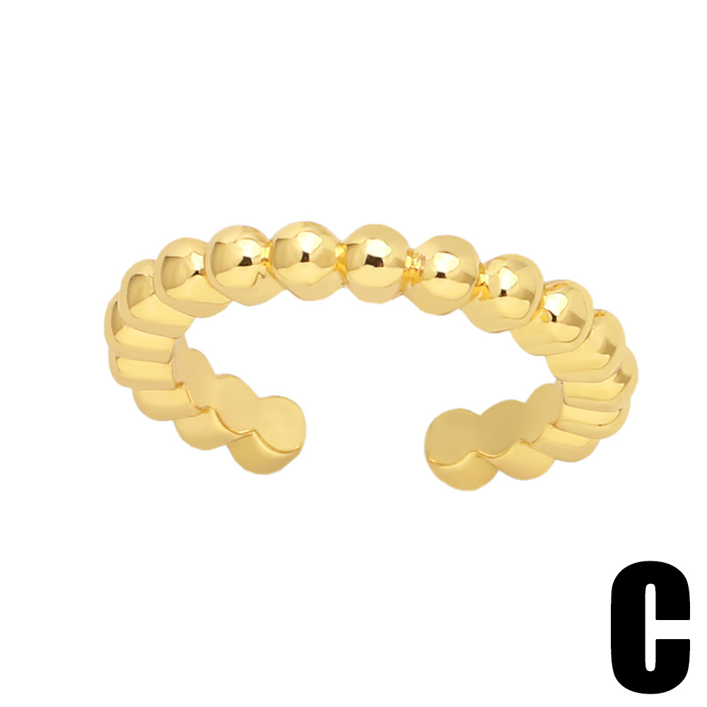 Fashion Heart Shape Planet Copper Open Ring Plating Zircon Copper Rings