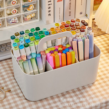马克笔收纳盒手提大容量儿童学生书桌水彩铅笔文具画笔多功能笔筒