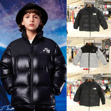 跨境羽绒服欧美秋冬北脸1996羽绒服女童男童款加厚羽绒服立领白绒