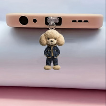 可爱泰迪熊跨境爆款亚克力手机防尘塞挂饰吊坠Type-C
