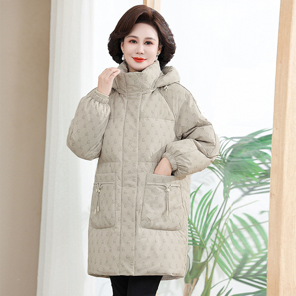 Winter velvet fashionable warm down jacket with hood