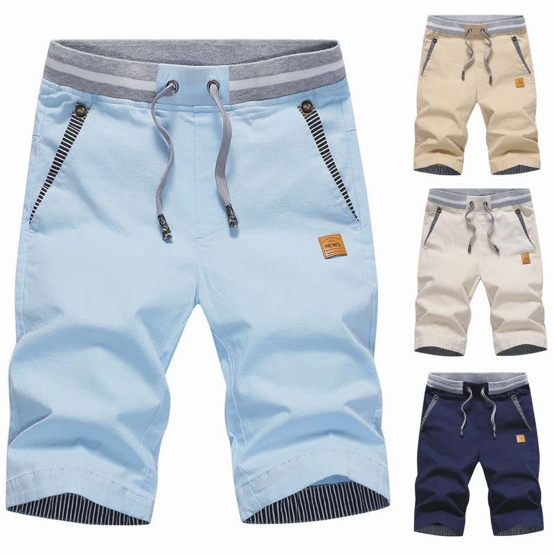 New Summer Men's Shorts, Cotton Linen Five-Point Pants, Pure Cotton Casual Pants, Plus Size Shorts, Thin Mid-Length Pants